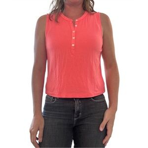 Lou & Grey Sleeveless Coral Button-Up Top